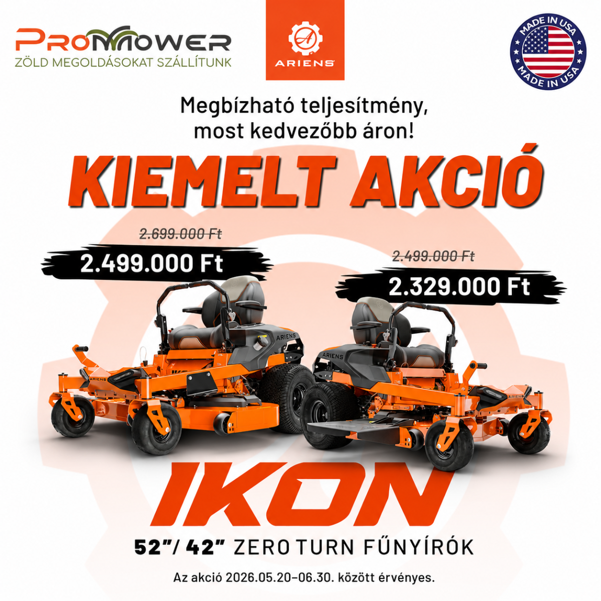 Ariens IKON ZeroTurn  most vonzóbb áron!